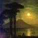 The Bay of Naples at moonlit night, Vesuvius